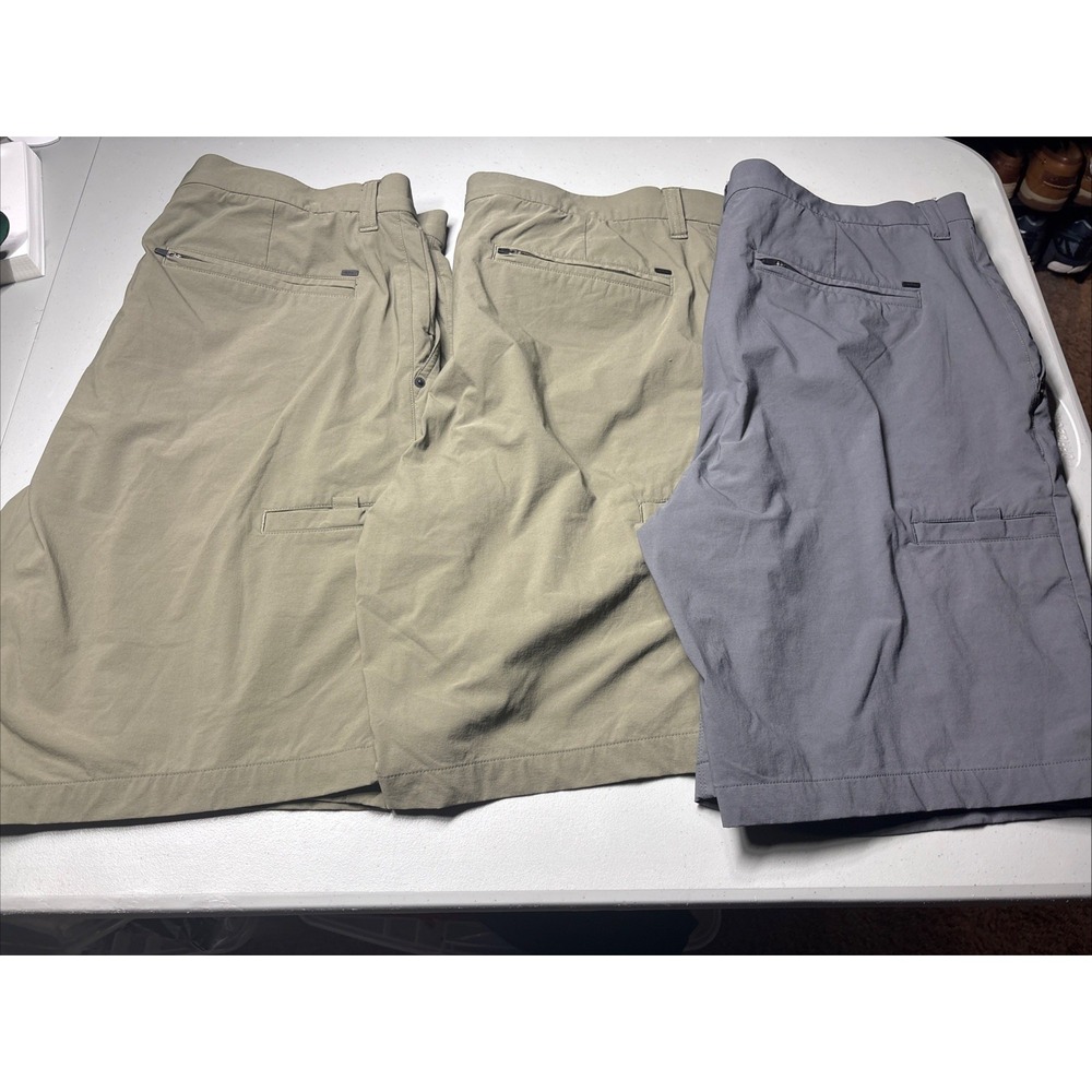 Gramicci Shorts Mens 38 Green Gray Performance 9" Inseam Stretch Hiking Lot Of 3